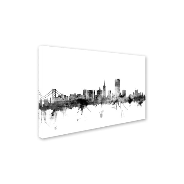 Michael Tompsett 'San Francisco City Skyline B&W' Canvas Art,16x24